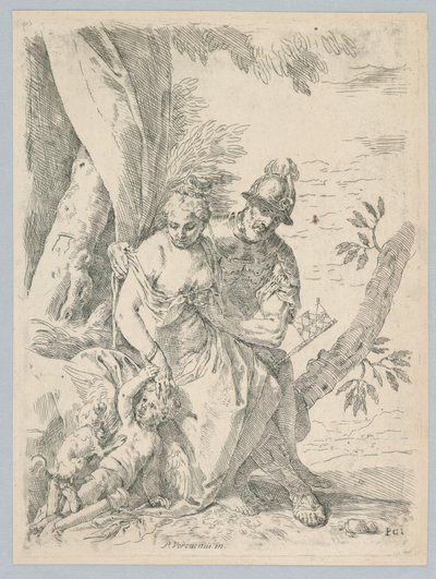 Marte, Vênus e Amor de Simone Cantarini