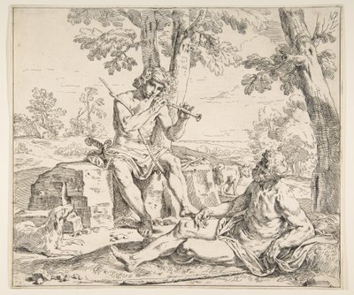 Mercúrio e Argus, ca. 1630-1648. de Simone Cantarini