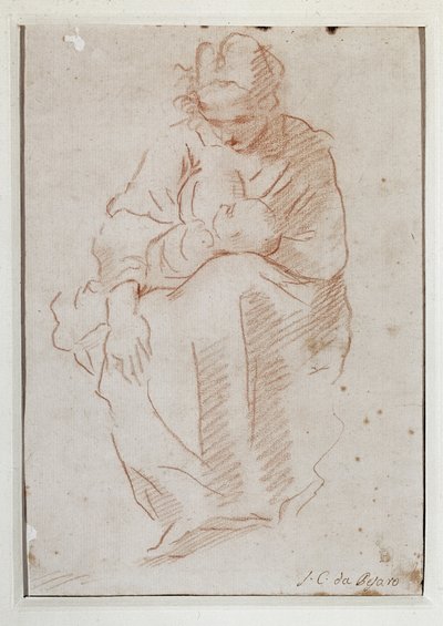 Mãe amamentando o seu filho (Desenho de Simone Cantarini