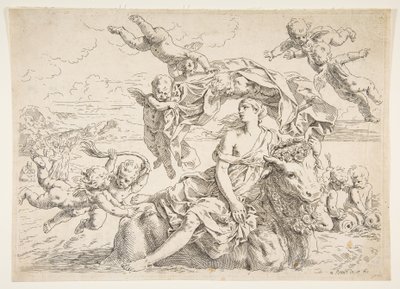 Estupro de Europa, ca. 1636 de Simone Cantarini