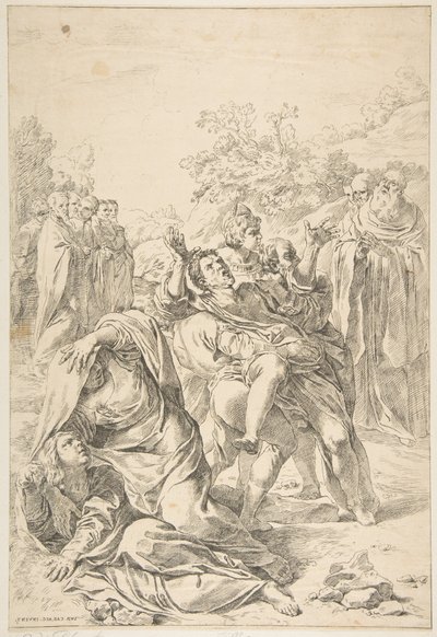 São Bento exorcizando um demônio, ca. 1637-1639. de Simone Cantarini