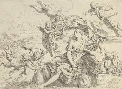 O Rapto de Europa, ca.1636. de Simone Cantarini