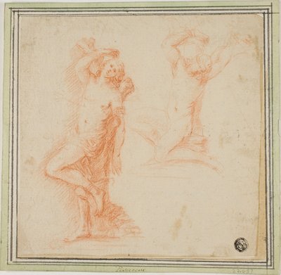 Dois esboços de São Sebastião de Simone Cantarini