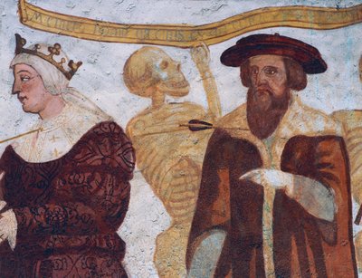 A Morte com o Duque, detalhe de A Dança da Morte de Simone II Baschenis