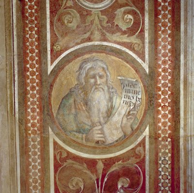 Maesta: Abraham, detalhe da moldura de Simone Martini