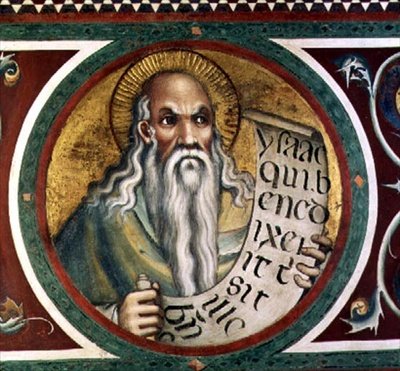 Maesta: Isaac, detalhe da moldura de Simone Martini