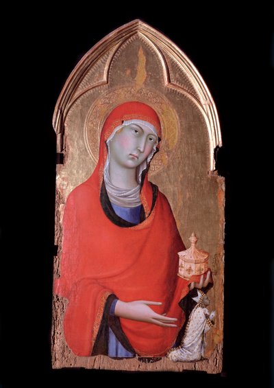 Orvieto políptico, Maria Madalena e o doador -Tempera sobre madeira, c.1321 de Simone Martini