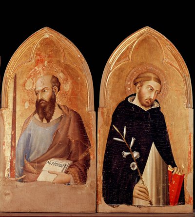 São Paulo e São Domingos. Políptico de Orvieto (tempera e ouro no painel de Simone Martini