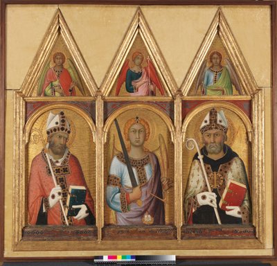 St. Geminianus, c.1319 têmpera com ouro no detalhe do painel 58835 de Simone Martini