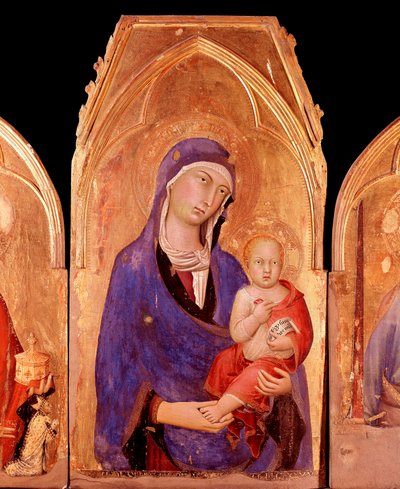 Virgem com criança (tempera e ouro no painel de Simone Martini