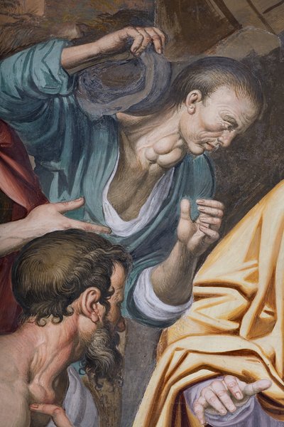 Adoração dos pastores, 1578-82 (detalhe de 3497111) de Simone Veneziano Peterzano