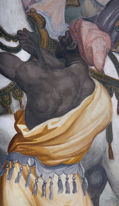 A Adoração dos Magos, Presbitério, 1578-82 (detalhe de 3497103) de Simone Veneziano Peterzano
