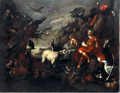 Orphee and the Animals Painting of the Entourage de Sinibaldo Scorza (1589-1631) Sun. 101,5x129 cm Genes, musei di strada nuova de Sinibaldo Scorza