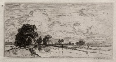 Paisagem inundada com árvores. de Sion Longley Wenban