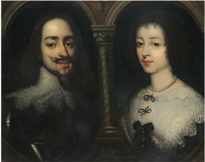 Retrato duplo do rei Charles I e da rainha Henrietta Maria de Sir Anthony van, Dyck