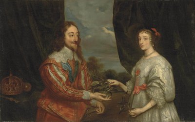 Retrato duplo do rei Charles I e da rainha Henrietta Maria de Sir Anthony van, Dyck