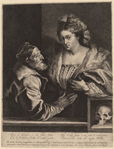 Ticiano e sua amante de Sir Anthony van Dyck and Lucas Emil Vorsterman after Titian