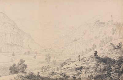 Álbum de 30 Vistas no Tirol e em Itália: Castelos de Wafenstein [?], Sprechenstein e Reifenstein a alguns quilómetros do Brenner, 27 Out.r 1840 de Sir Charles D