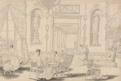 Álbum de 30 Vistas no Tirol e em Itália: Boudoir Circular no Casino Pecori 10 Out.er 1841 de Sir Charles D