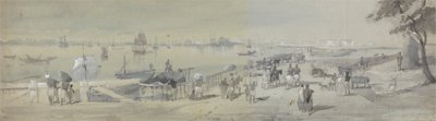 Vista Geral de Calcutá, desde a Entrada da Porta de Água do Forte William de Sir Charles DOyly