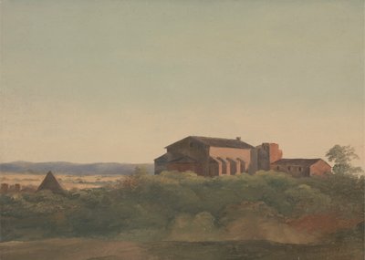 Uma Vista da Igreja de S. Sabina e da Pirâmide de Cestius, Roma de Sir Charles Lock Eastlake