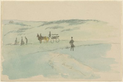 Paisagem com figuras e uma carruagem de Sir David Wilkie
