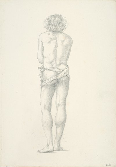 Vista traseira do nu masculino em pé de Sir Edward Burne Jones