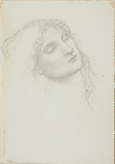 Cabeça de mulher com olhos fechados de Sir Edward Burne Jones