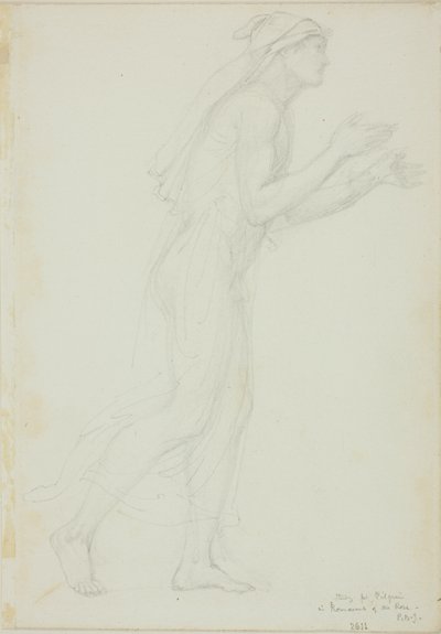 Estudo para Peregrino em Romaunt of the Rose de Sir Edward Burne Jones