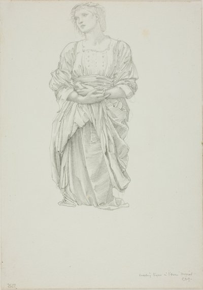 Estudo para "O espelho de Vénus": Figura feminina ajoelhada de Sir Edward Burne Jones
