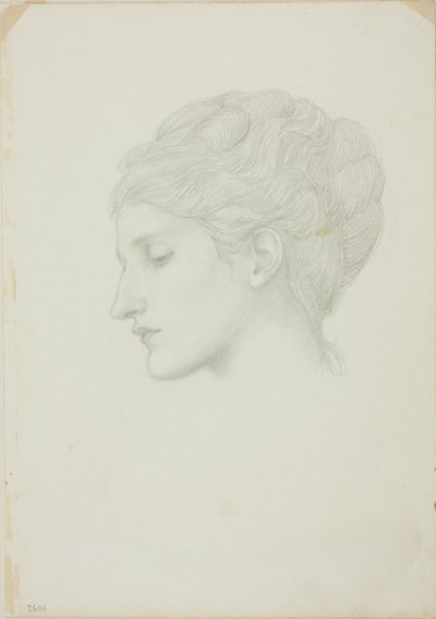 Cabeça de mulher de perfil para a esquerda de Sir Edward Burne Jones