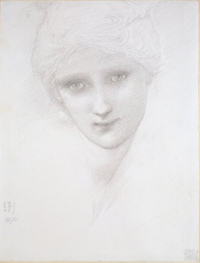 Cabeça de uma mulher, 1890 de Sir Edward Coley Burne Jones