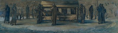"Rei Artur em Avalon", Study, 1890. de Sir Edward Coley Burne Jones