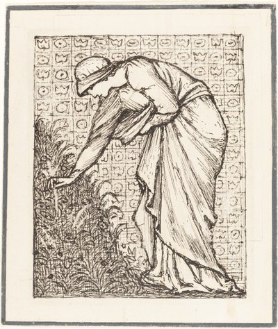 Senhora colhendo flores de Sir Edward Coley Burne Jones