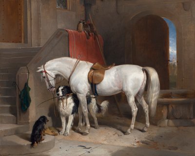 Favourites, propriedade do Príncipe George de Cambridge [1835, Royal Academy of Arts, Londres, catálogo da exposição]. de Sir Edwin Henry Landseer