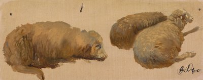 Três Ovelhas em Repouso de Sir Edwin Henry Landseer