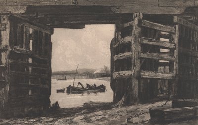 Um espanhol da velha Ponte de Battersea de Sir Frank Short
