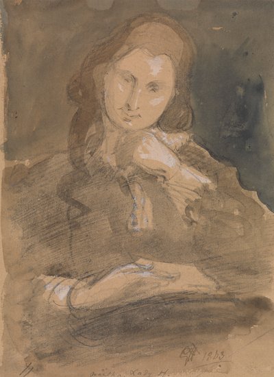 Estudo do Retrato de Martha, Lady Hayter de Sir George Hayter