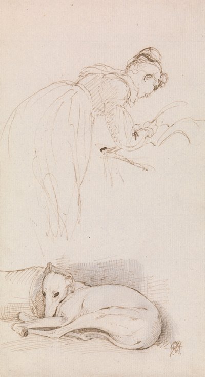 Estudos de Mulher e Greyhound de Sir George Hayter
