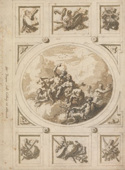 Design para um tecto em Addiscombe: Bacchus e Ariadne de Sir James Thornhill