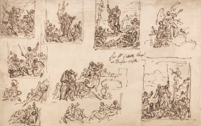 Moses and the Brazen Serpent - Desenho para a capela do Castelo de Dunster de Sir James Thornhill
