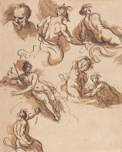 Folha de Estudos de Figuras Clássicas de Sir James Thornhill