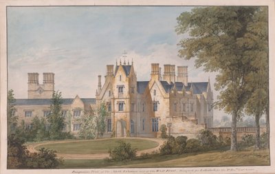 Lilleshall, Shropshire: Vista da Entrada Norte e da Frente Oeste de Sir Jeffry Wyatville