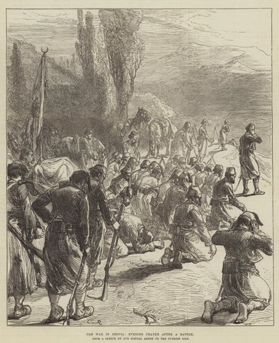 A guerra em Servia, oração da noite depois de uma batalha de Sir John Charles Robinson