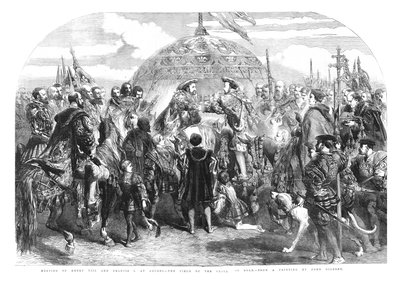 Encontro de Henrique VIII e Francisco I. em Ardres - O Campo do Pano de Ouro, 1520, 1855 de Sir John Gilbert