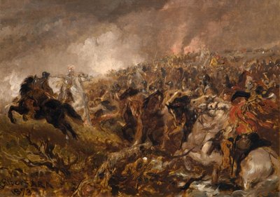 Preparando-se para a carga, 1873. de Sir John Gilbert