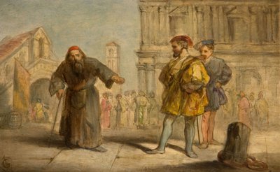 Cena de O Mercador de Veneza, de Shakespeare, 1865. de Sir John Gilbert