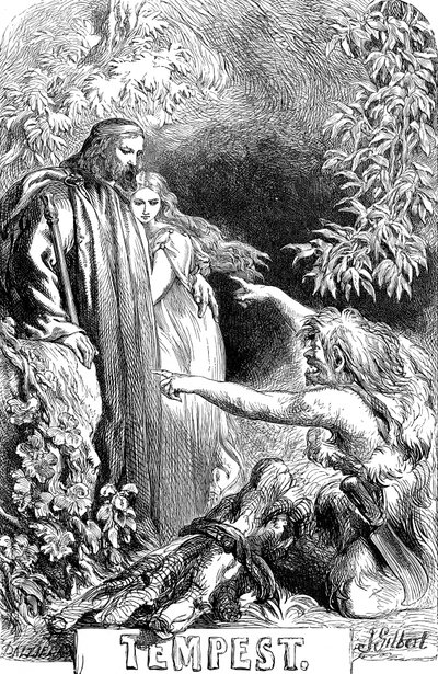 Cena de Shakespeares A Tempestade, 1856-1858 de Sir John Gilbert