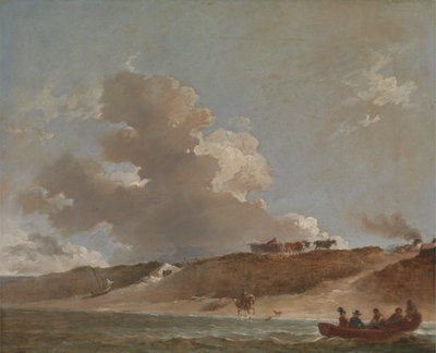 Paisagem costeira com um Ferry Boat de Sir Peter Francis Bourgeois