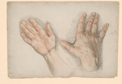 Dois estudos de uma mão direita de Sir Thomas Lawrence
